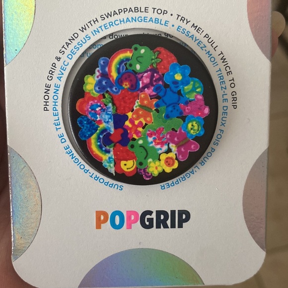 Popsockets Bundle of 2 - Frog 🐸 Print & Pink Checker Popgrip NWT - Picture 3 of 9